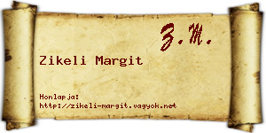 Zikeli Margit névjegykártya